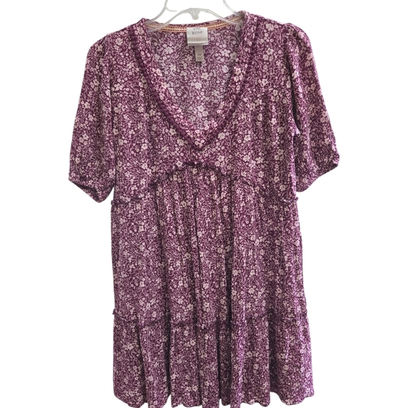 Knox Rose Mauve Floral Patterned Dress - Picture 1 of 6